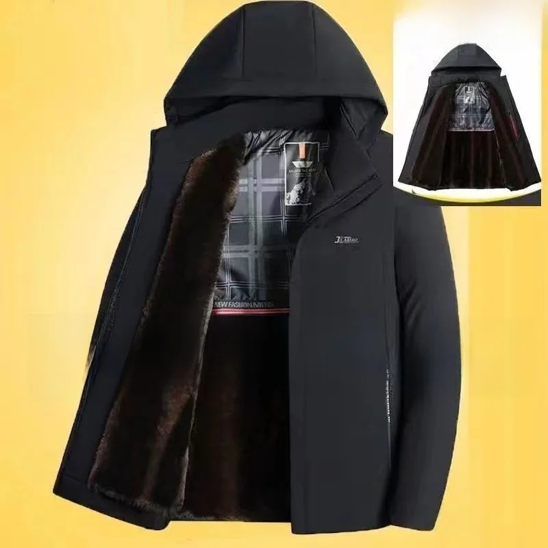 

Sli Cotton Jaet for Dad Casual Windproof Men's Coat Haome andpa Winter Cotton Clothing Busin Leisure Outerwear