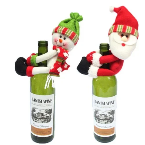 Santa Claus Snowman Elk Deer Christmas Wine Bottle Cover Clothes Decor Xmas Party Kitchen Dinner Table Decoration