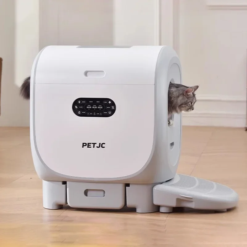 Caixa de areia de gato auto-limpante, Bandeja automática para gatos grandes, Banheiro inteligente para gatos grandes, Sandbox de desinfecção fechada