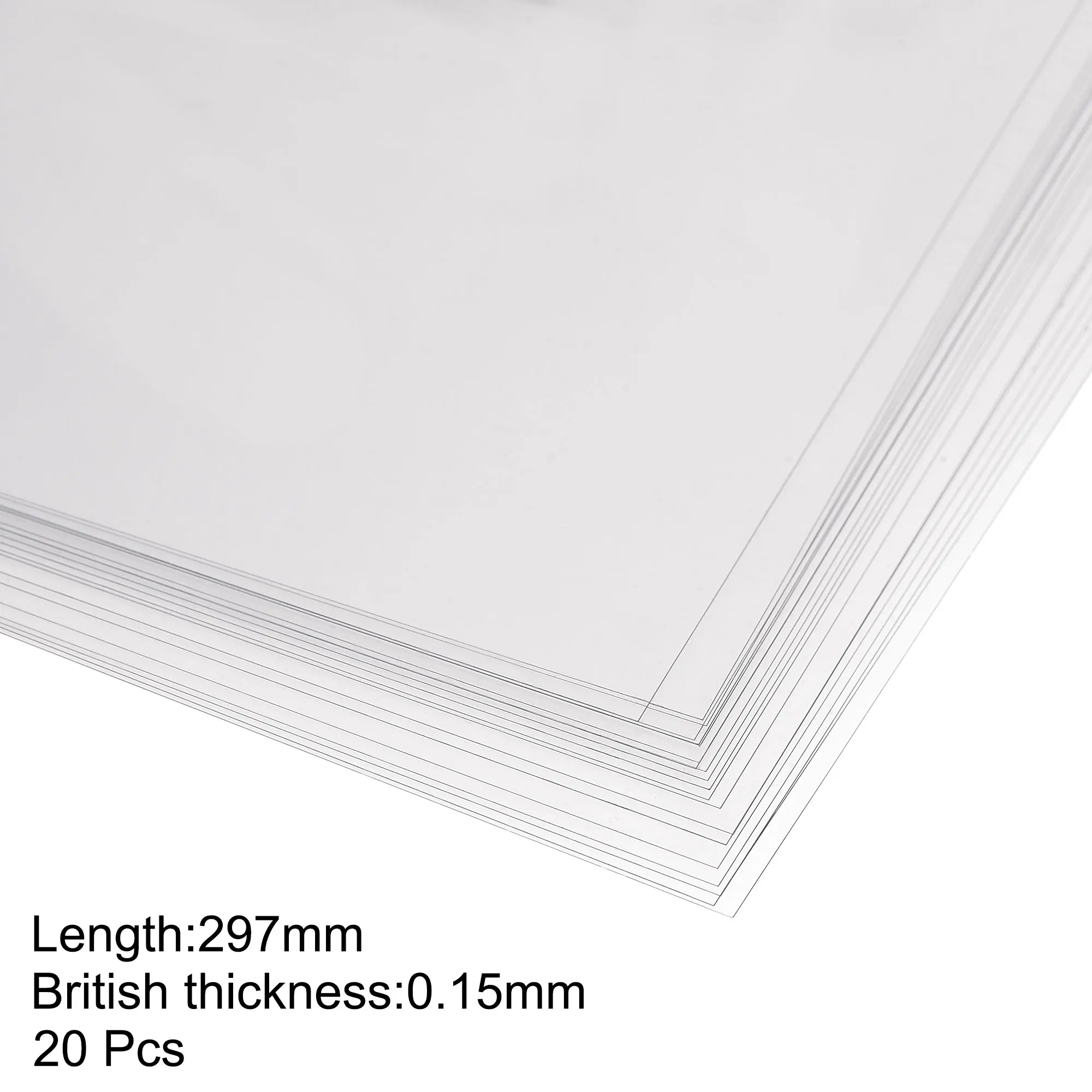 20Pcs 297x210mm PVC Plate Transparent Plastic Board 0.1mm/0.15mm Thick Plastic Sheet Clear Rigid Board Flexible Cover Protector