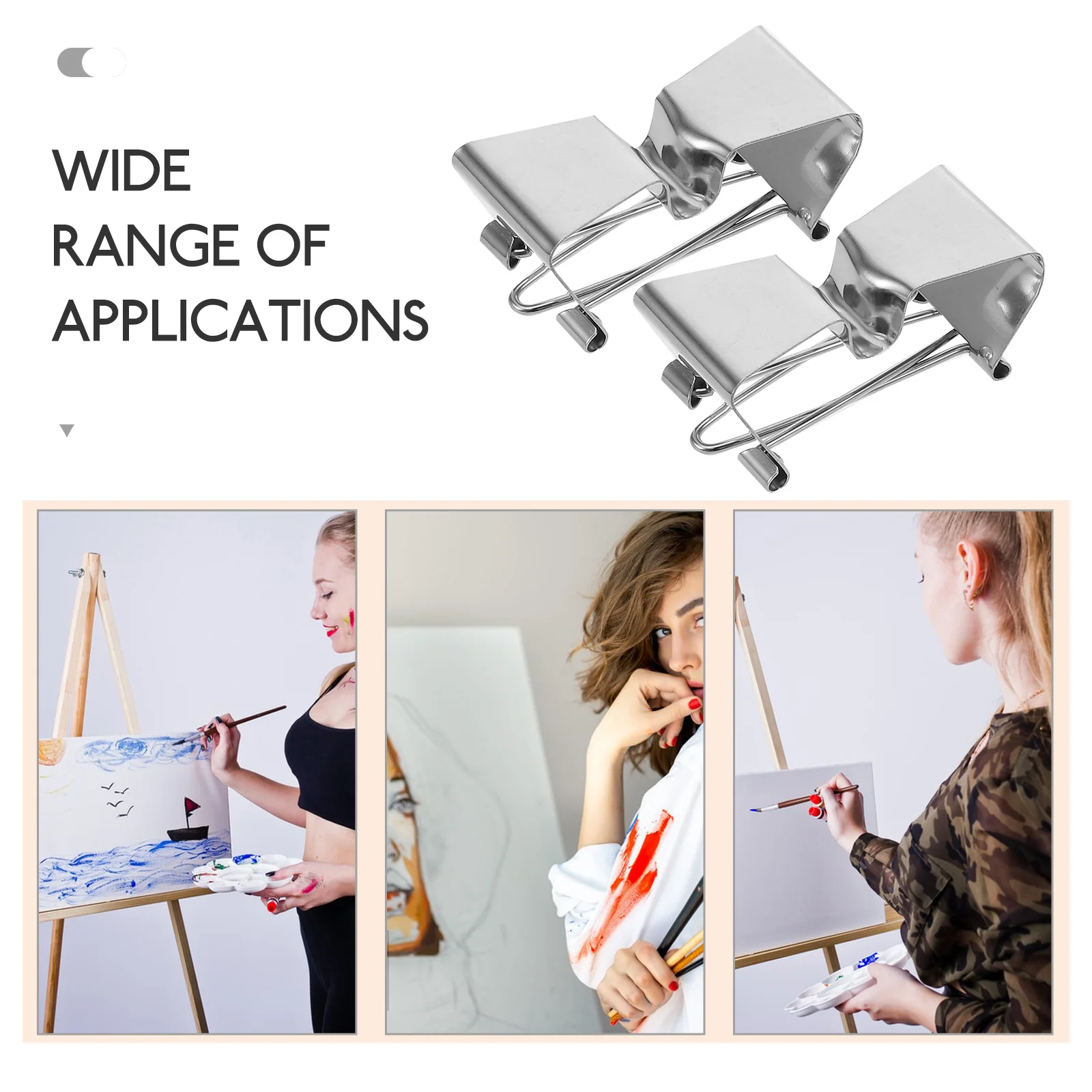 2 Pcs Oil Painting Separation Clips Stainless Steel Canvas Frame Holder Adjustable Tightness Compatible Various Sizes