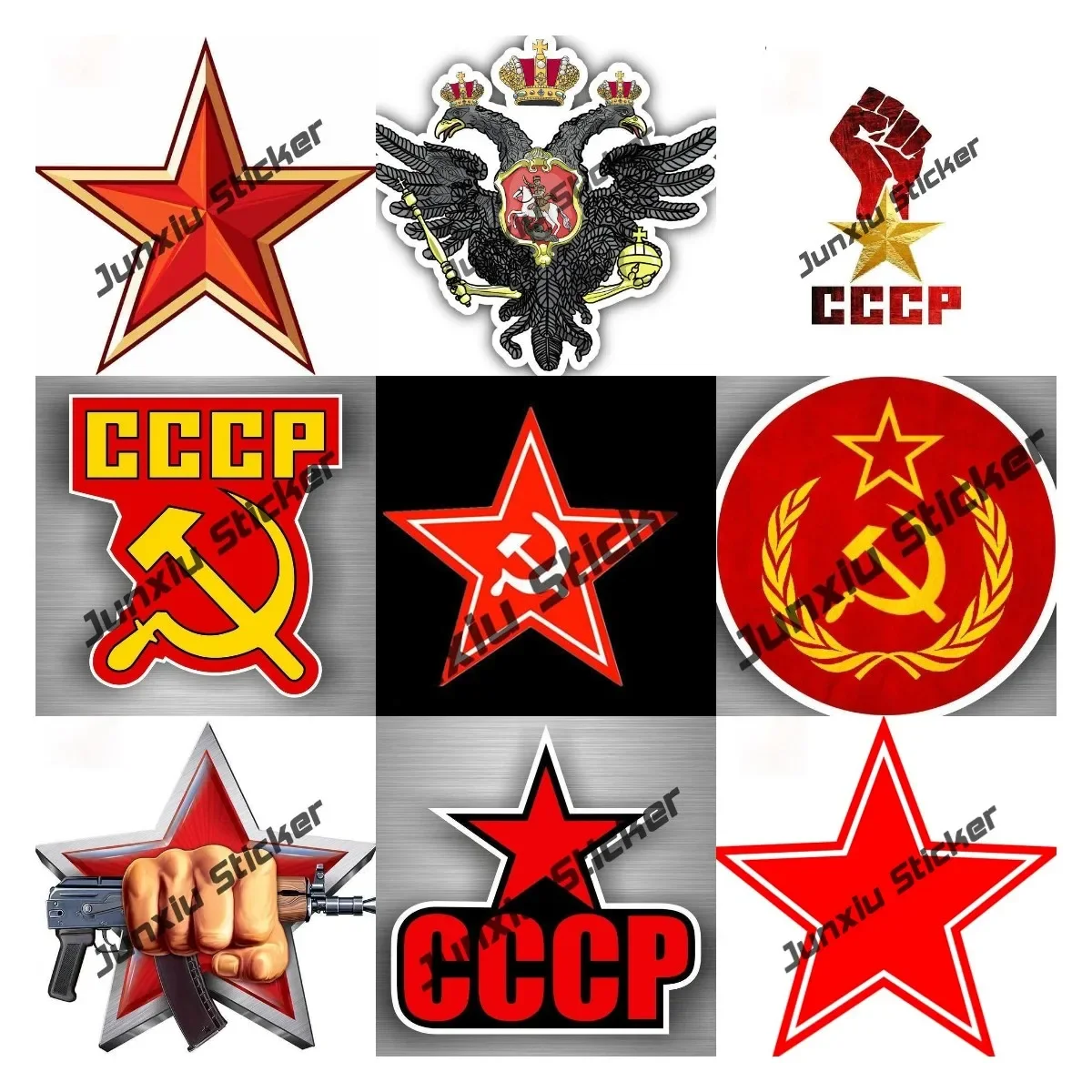 USSR CCCP StickersCreativity Red Star for Victory Day Ussr Car Stickers for Car Decals Motorcycle Helmet Sticker Accessories