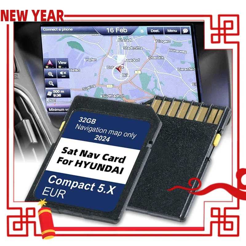 

32GB Sat Nav GEN5 Navigation Maps EU UK Update 2024 SD Memory Card for Hyundai Compact 5.X i10/i20/i30/i40/Kona/Santa/Tucson