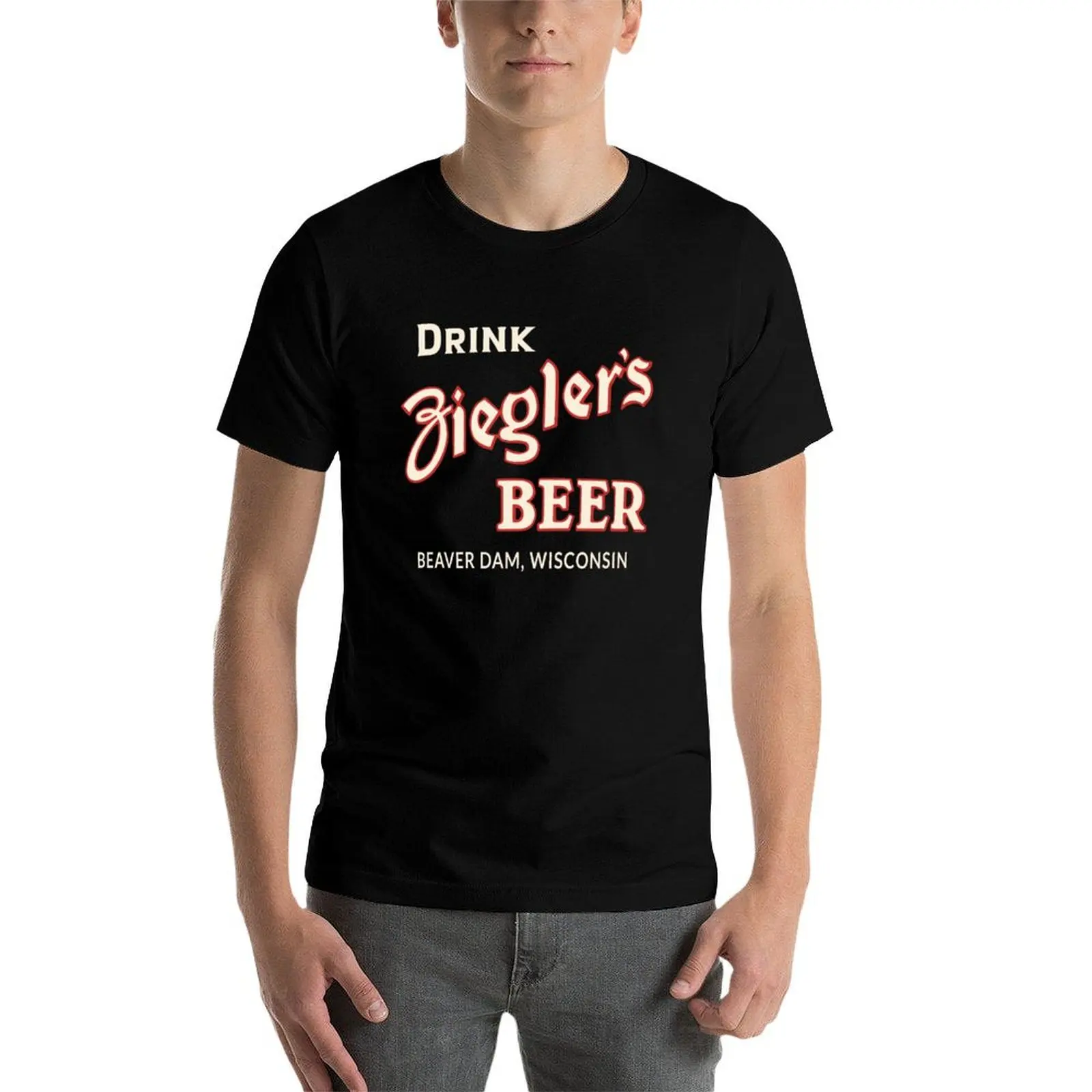 T-shirt gráfica da cerveja Ziegler masculina, T-shirt essencial, roupa estética