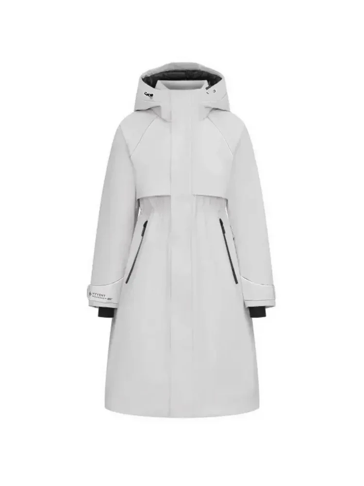 المرأة Thiened طويلة أسفل Jaet أوزة أسفل سنوسويت وظيفية Sle 3D الخياطة جميع الأحوال الجوية الثقيلة دو معطف دافئ #4