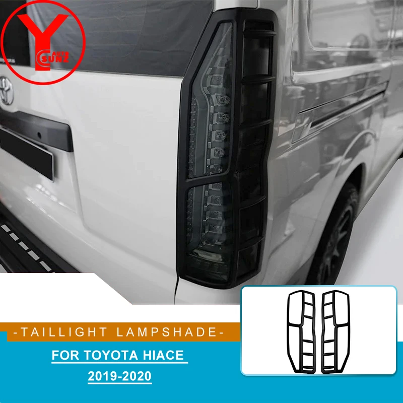 

YCSUNZ 2019 abs black tail light lamp cover car decoration accessories for Toyota Hiace Commuter van Quantum 2019 2020 exterior