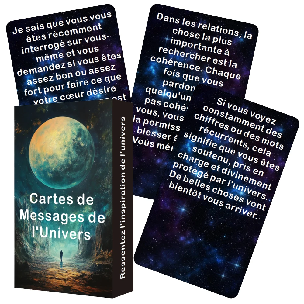 French Oracle Cards, French Tarot Deck, Universe Tarot Cards, Cosmic Wisdom Oracle Cards, 12x7cm, 54-Cards