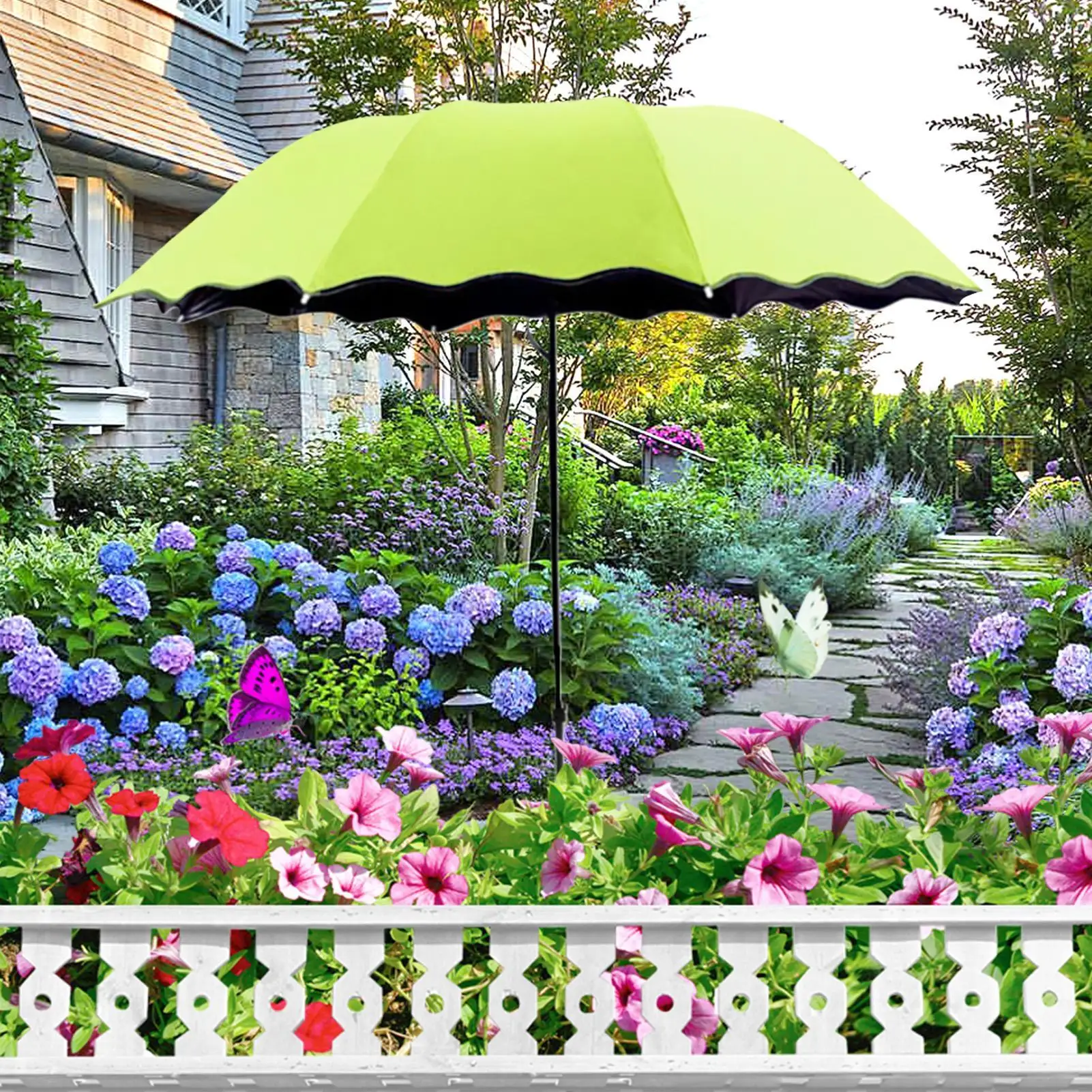 95cm Plant Umbrella Outdoor Flower Sun Shade Parasol Patio Plants Umbrella for Gardeners Outside Yard Patio Porch Backyard Deck