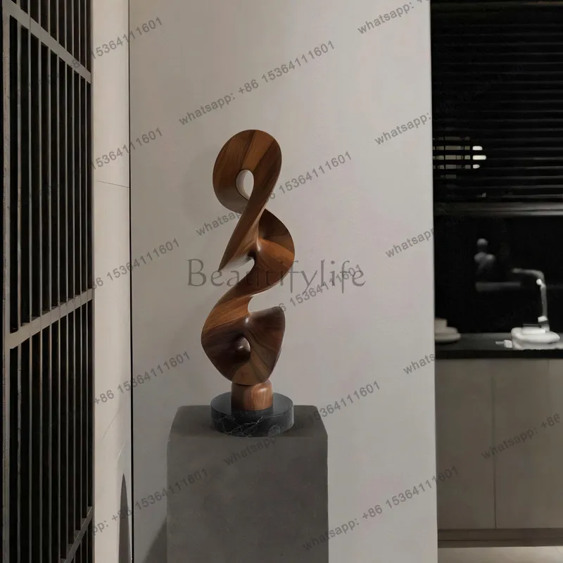 

yj21 Abstract solid wood sculpture ornament, high-end living room entrance decoration