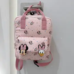 2024 Disney Children's Backpack Minnie Mouse Print Shoulder Bag Student Cartoon Schoolbag for Boys and Girls Birthday Gifts