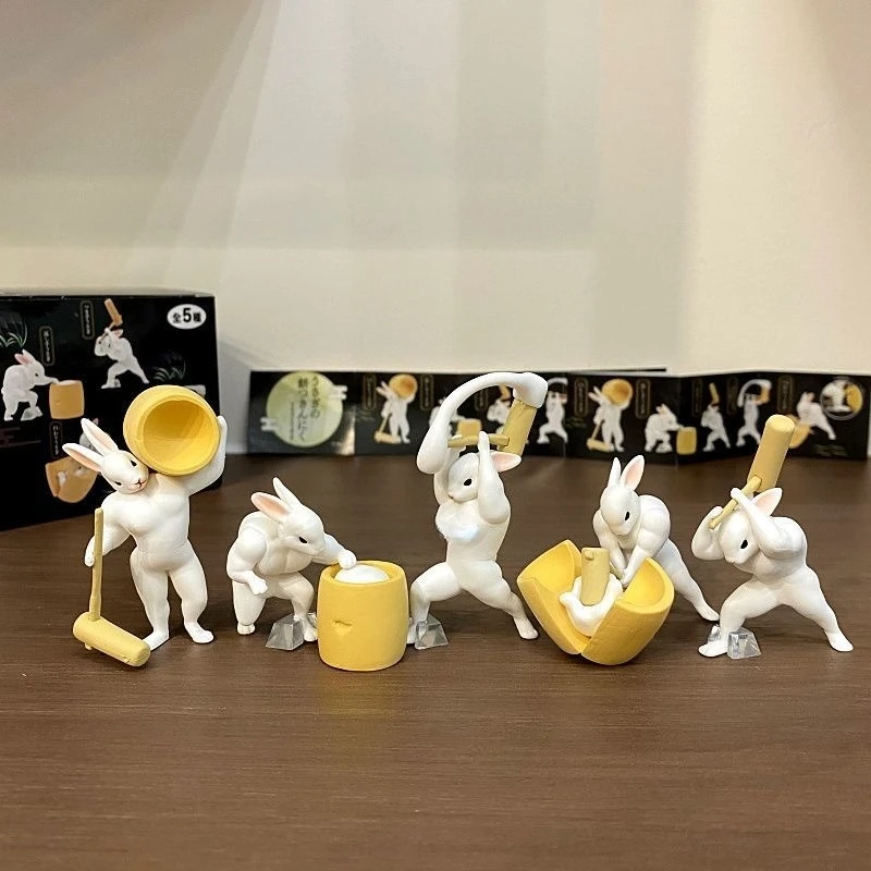 Cartoon Action Figure Gepureerde Rijstcake Spier Jade Konijn Karaktercollectie Ornamenten Decoratie Blind Box Speelgoed Kindergeschenken
