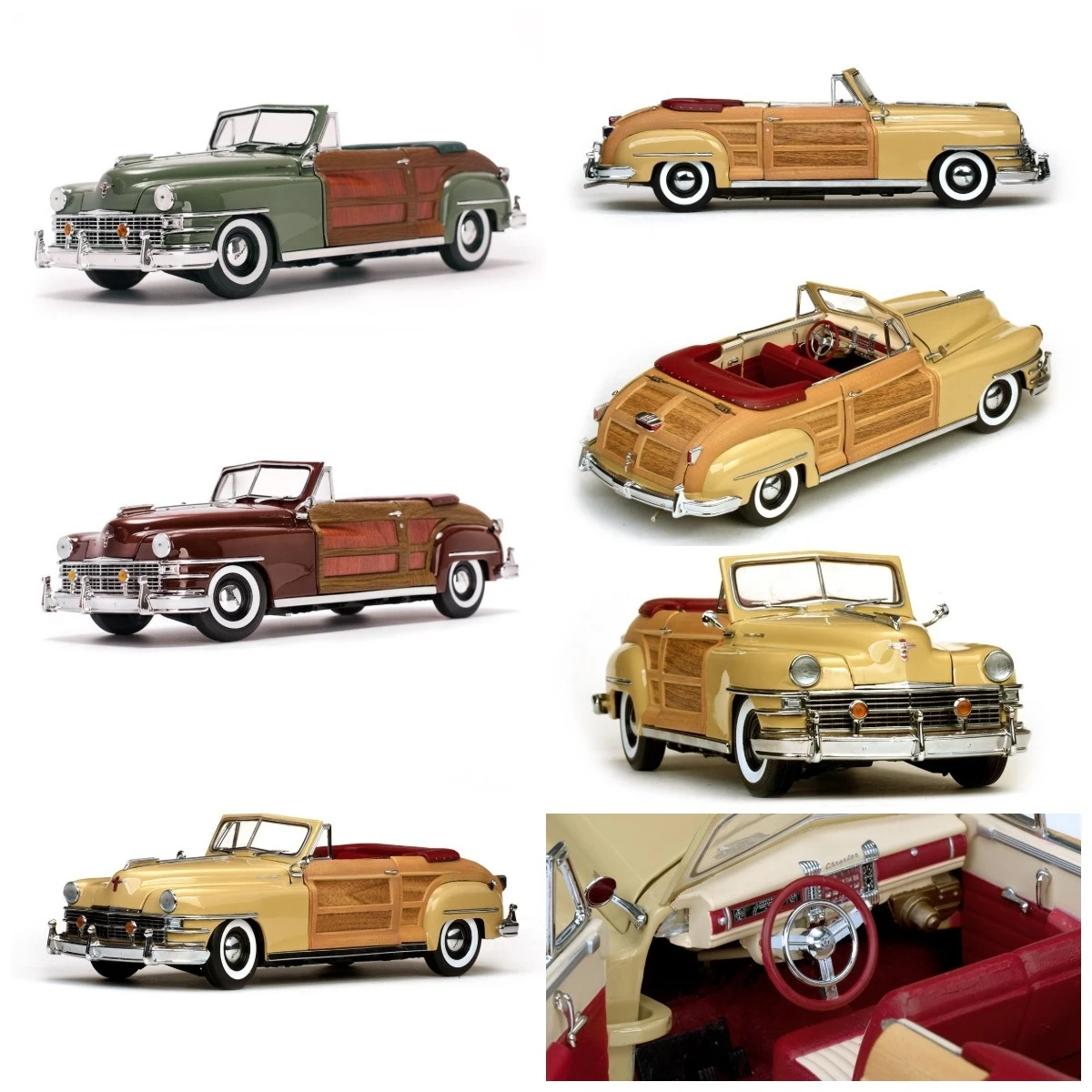 SunStar 1:18 For Town Country 1948 Vintage Car Alloy Fully Open Simulation Limited Edition Alloy Metal Static Car Model Toys