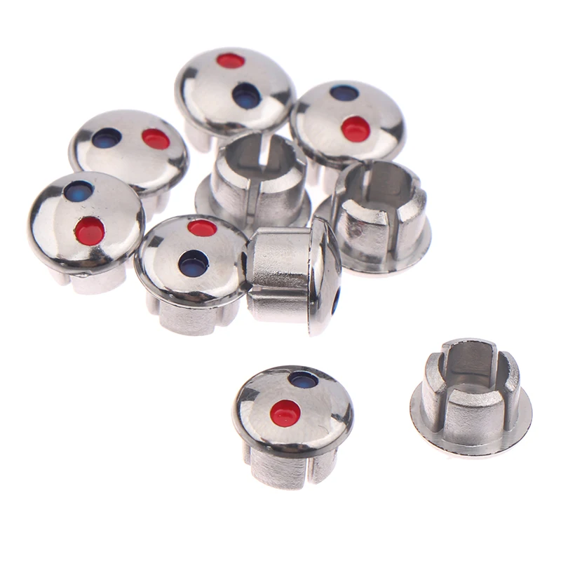 10pcs Faucet Handle Hot Cold Water Sign Red Blue Label Decoration Cover Kitchen Bathroom Mixer Tap Indicate For Faucet Handles