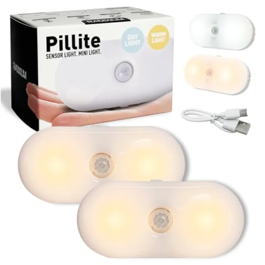 

Rechargeable Motion Sensor Night Light, 2-Color White and Warm Toilet Light with Auto/On Mode, Magnetic and Adhesive Installati