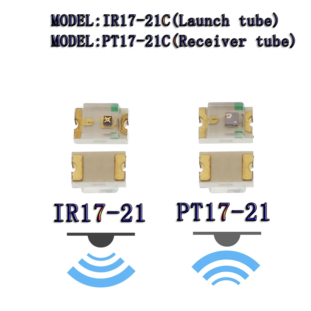 10PCS IR17-21C Launch tubePT17-21C Receiver tube Infrared reception and emission sensor volume0805 Wavelength 940NM