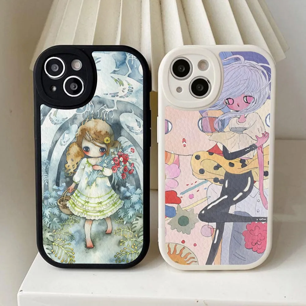 Aya Takano Phone Case Hard Leather For IPhone 14 13 12 Mini 11 14 Pro Max Xs X Xr 7 8 Plus Fundas