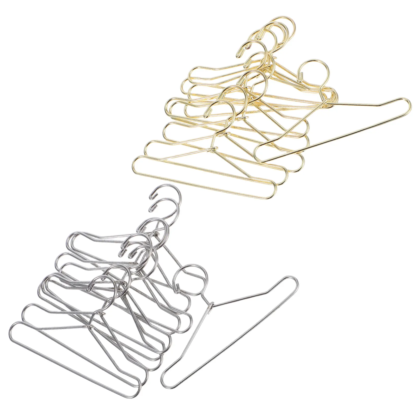 

20Pcs Mini Hangers Metal Small Clothes Holders for Miniature Wardrobe Organization Dresses Skirts Outfits Display Accessories