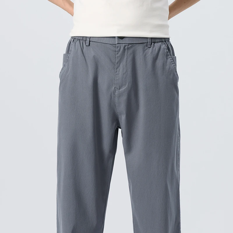 Lyocell Ultra-dünne Eisseiden-Hose für Herren, Sommer, locker geschnitten, kühl, atmungsaktiv, Alltag, Sport, Freizeit, modisch, koreanischer Stil – Detail 15