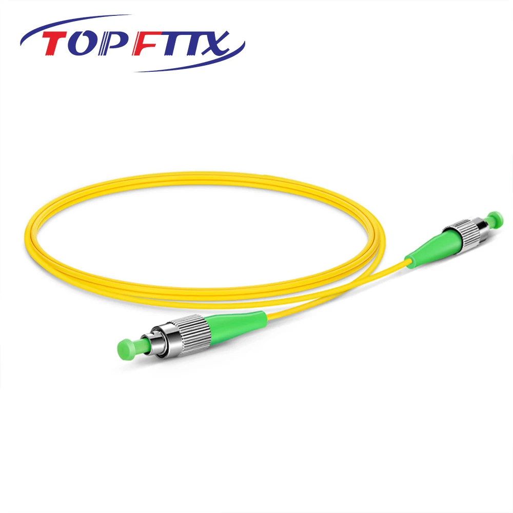 TOPFTTX 0.5/1/2/3/5 Meter FC/APC-FC/APC Single Mode G657A1 Simplex 2.0mm Tight Buffer Fiber Optic Patch Cord Yellow LSZH Jacket