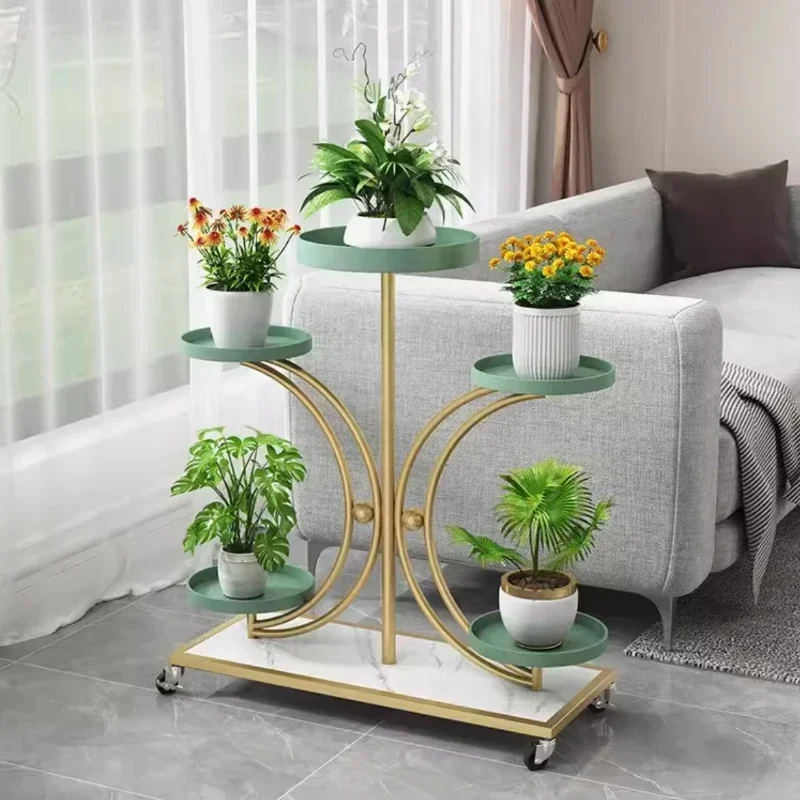 High-grade wrought iron flower stand, living room active green plant flower stand, balcony high-value storage flower stand