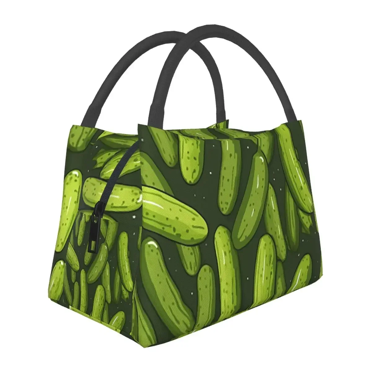 Gherkin Pattern Lunch Bags Insulated Bento Box Leakproof Lunch Tote Picnic Bags Cooler Thermal Bag for Woman Kids Work