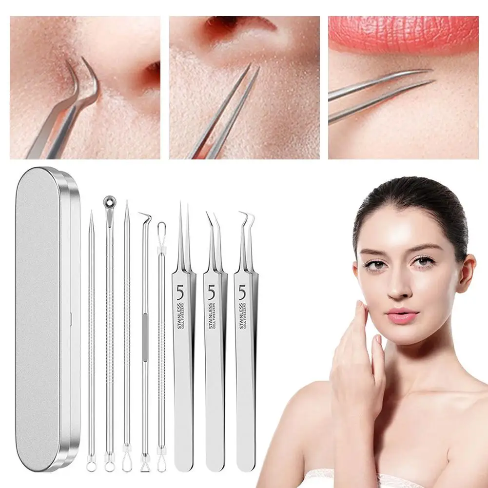 Pinzas con Clip para espinillas y espinillas de células ultrafinas, artefacto especial para raspar y cerrar el salón de belleza, herramienta de aguja para acné ﻿