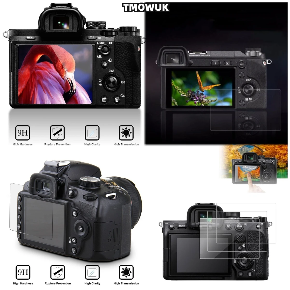 

Compatible With A7RII A7RIII A7R4 A7R4A A7SMII A7RMII A7MII A7MIII 9H Tempered Glass Screen Protector Easy Install HD Clear