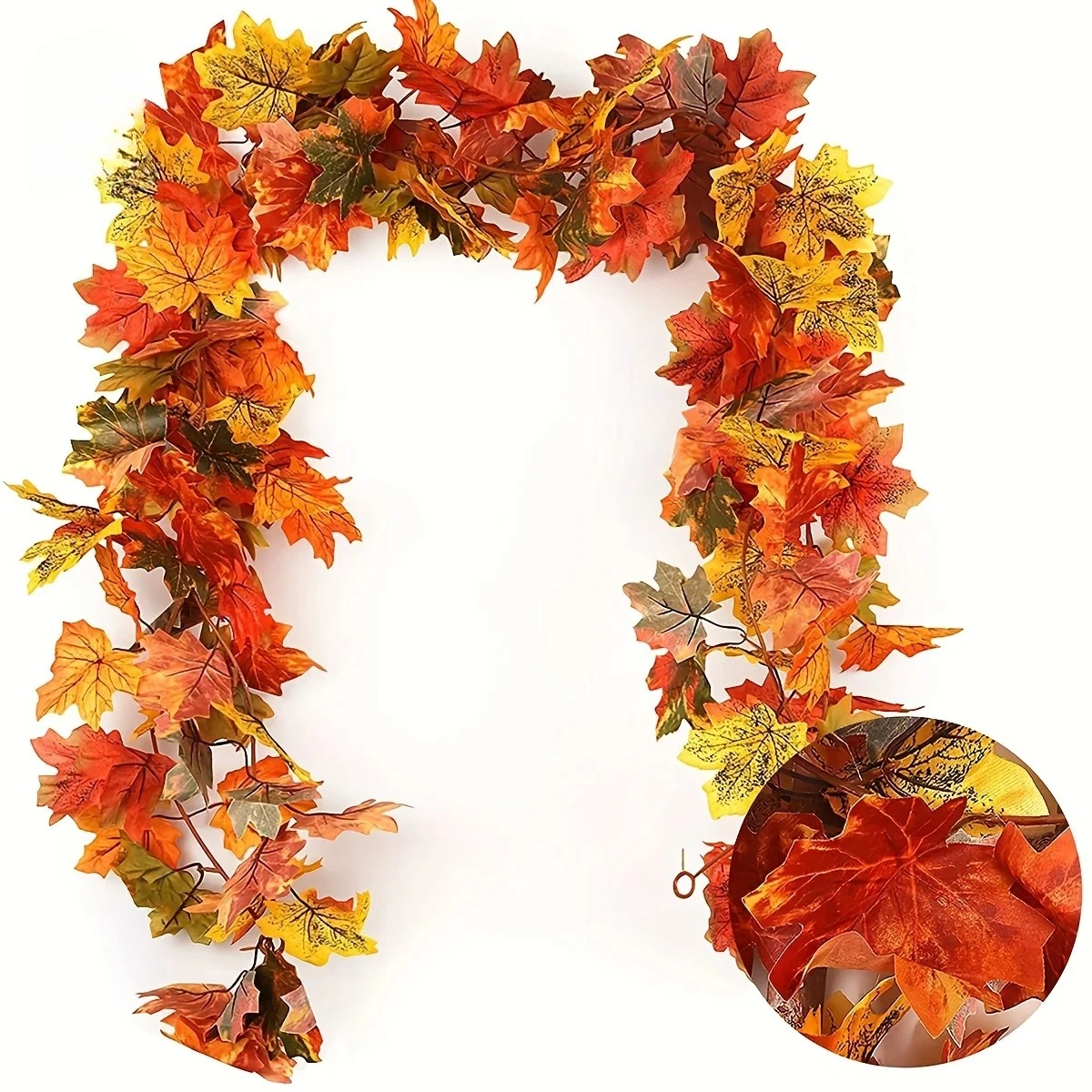

1pcs Artificial Maple Leaf Vine Rattan Simulation Hanging Vines Rattan Fall Home Garden Halloween Decor Wedding Party Decoration