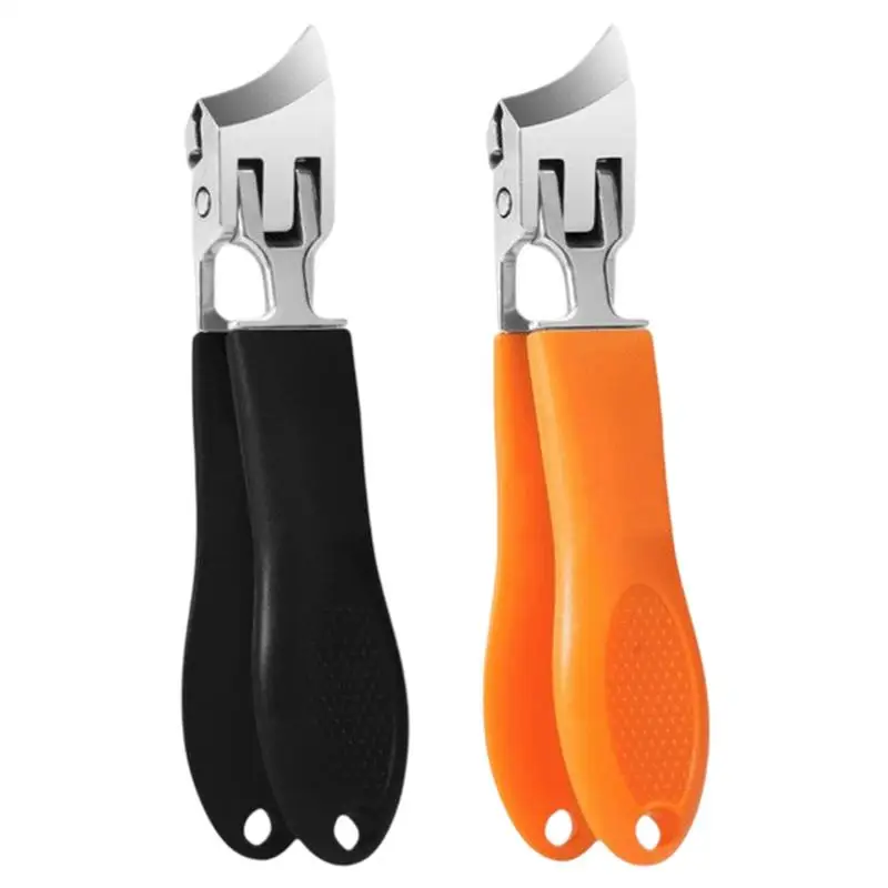 

Curved Nail Clippers No Splash Self-Collecting Nail Cutter Wide Jaw Opening Slanted Long Handle No Splash Fingernail Clippers