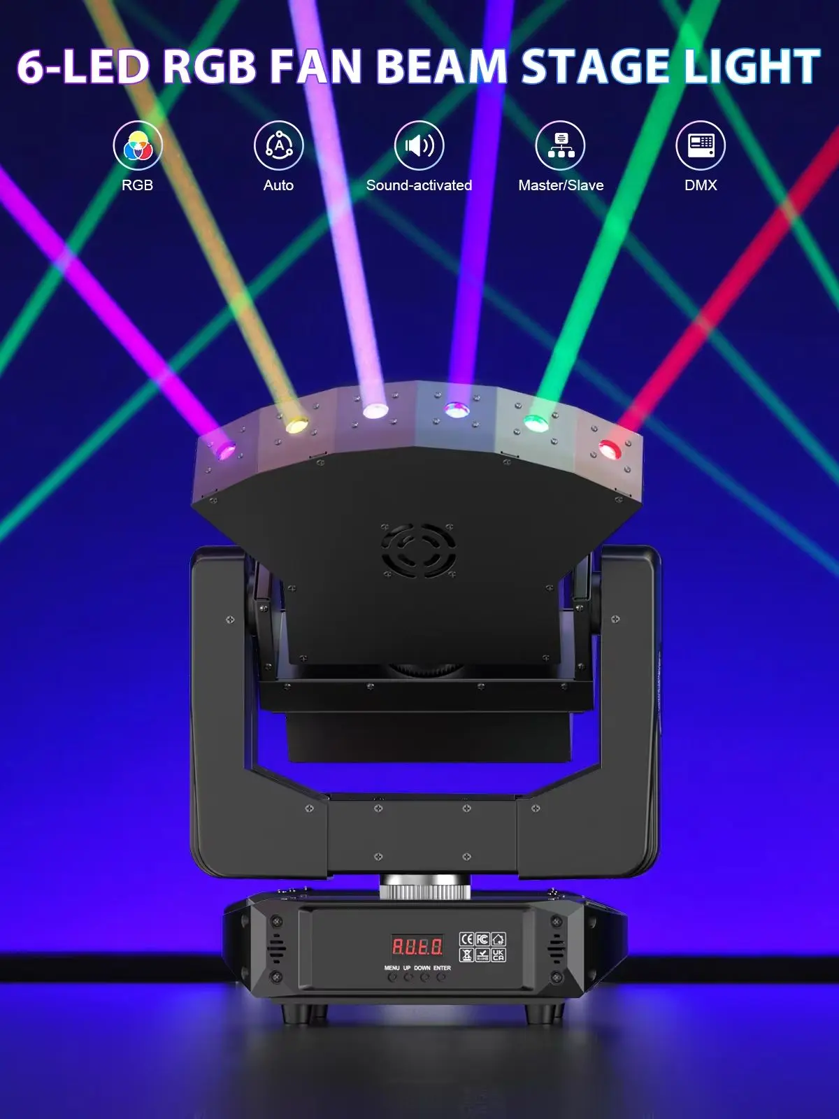 Yiflamefly 6-RGB LED Motorisiertes Laser-Bühnenlicht mit 3-Achsen-Bewegungsstrahl- und Schwerteffekt, DMX DJ-Licht für Hochzeiten, Partys, KTV-Shows, Clubs und Bars