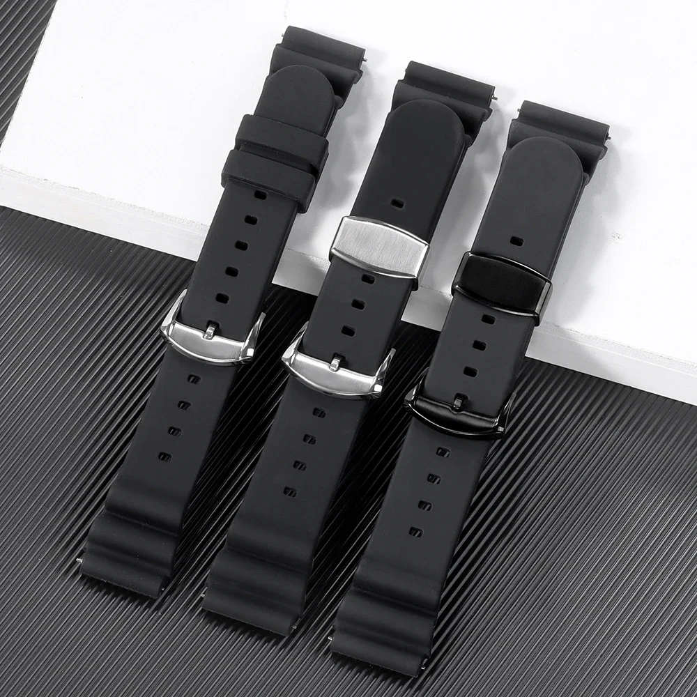 Waterproof Silicone Wrist Strap for Seiko SKX007 SKX009 20mm 22mm Quick Release Watchband Men Women Replacement Watch Bracelet