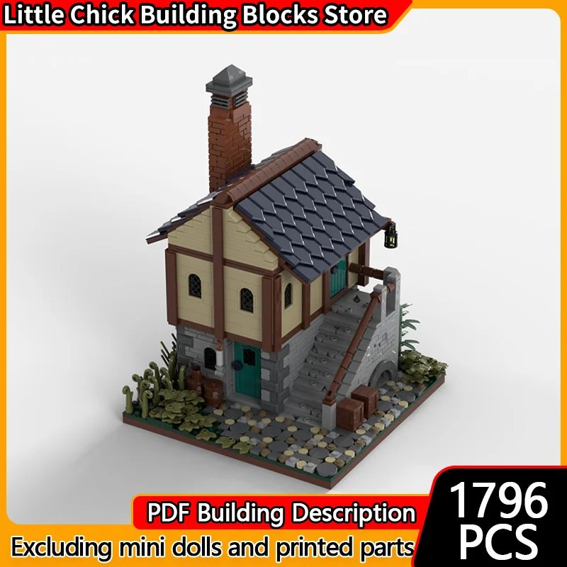 

Medieval Castle Model MOC Building Bricks Antique Shop Duplex Cottage Modular Technology Gifts Holiday Assemble Children Toys