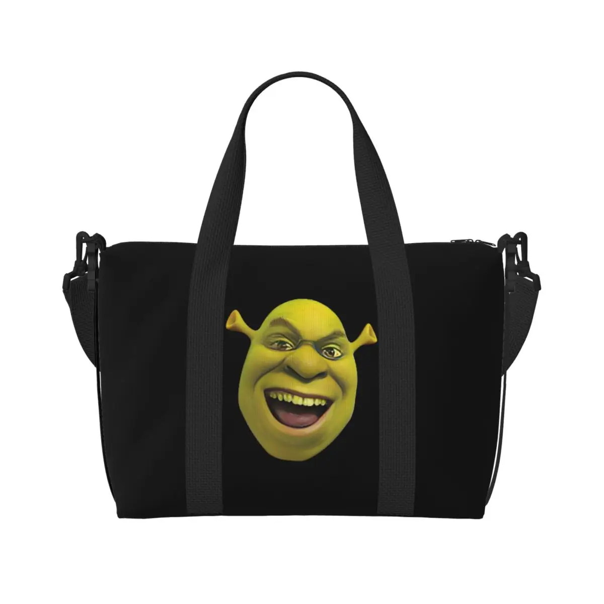 

Custom S-shreks Grocery Shopping Tote Bags Women Big Capacity Funny Cartoons Beach Gym Travel Bags