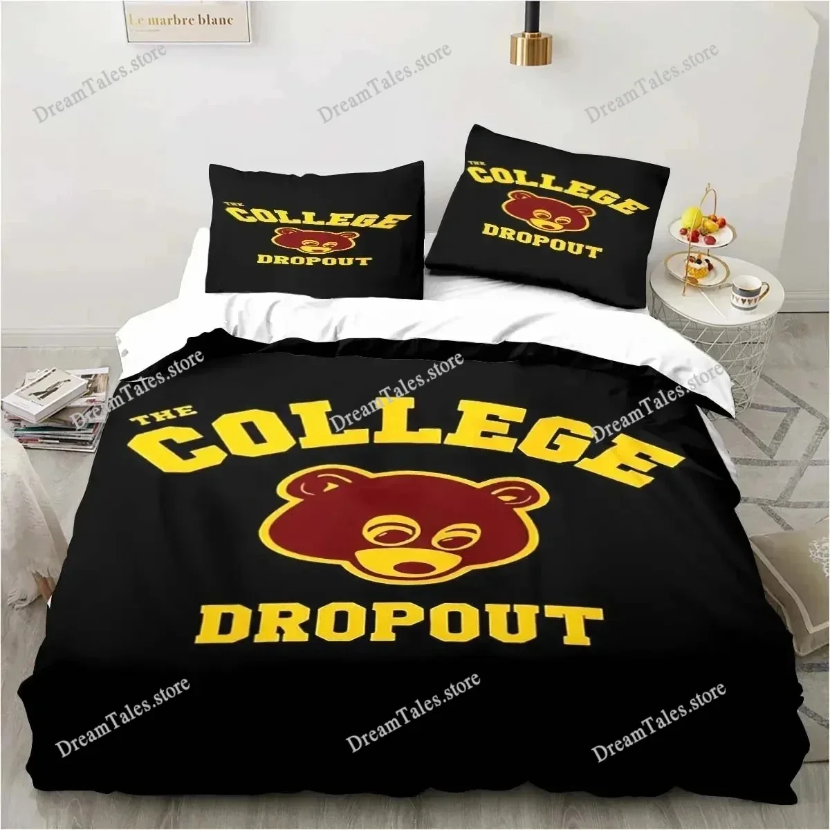 

3D Print Kanye West Rapper Art Cartoon Bedding Set Double Twin King Duvet Cover Comforter Pillowcase Boys Girls Adults Bedroom