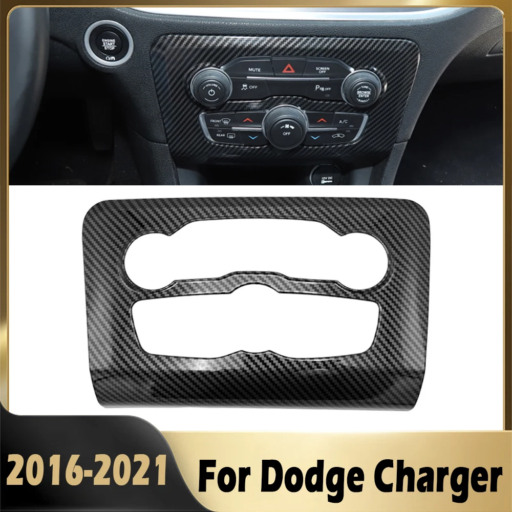 

Car Central Control Console Air Condition Tirm Panel Cover Sticker Carbon Fiber for Dodge Charger 2016 - 2021
