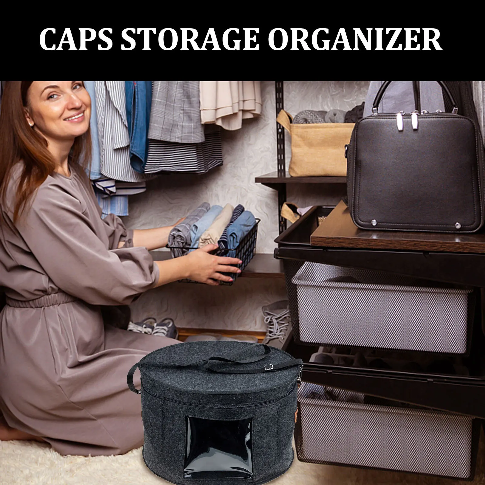 Scatola per cappelli Contenitore per cappelli per calzini Biancheria intima Cravatte Reggiseno Guardaroba Armadio Organizzatore Custodia per la casa Camera da letto