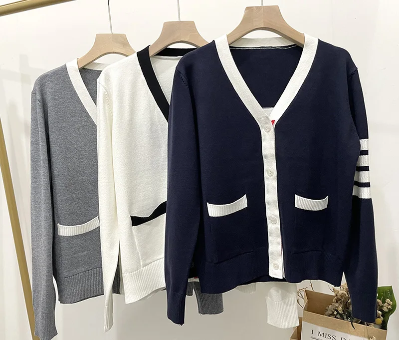 2023 TB cardigan women\'s cashmere cardigan women\'s sweater knitted cardigan jacket street Harajuku fashion sweater cardigan