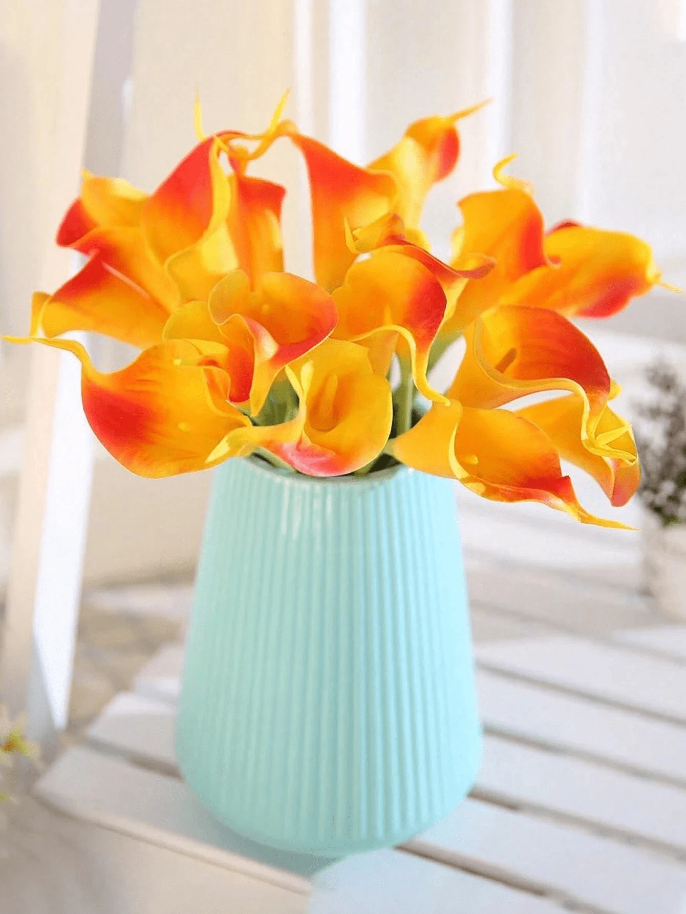 1/2 قطعة باقة زنبق الكالا الاصطناعية اللمس الحقيقي فو زهرة للمنزل الجدول ترتيبات الزفاف الشكر الخريف الديكور #1