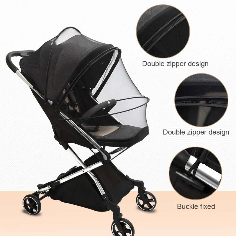 Zipper type fly protection accessories children's crib summer mesh carriage full cover mosquito net baby stroller trolley