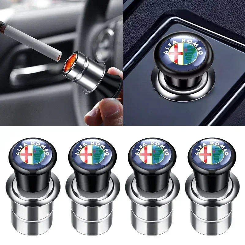 Car Portable Cigarette Lighter Auto Badge Cigar Lighter Adapter For Alfa Romeo Giulia Stelvio Giulietta 156 159 147 Mito Tonale