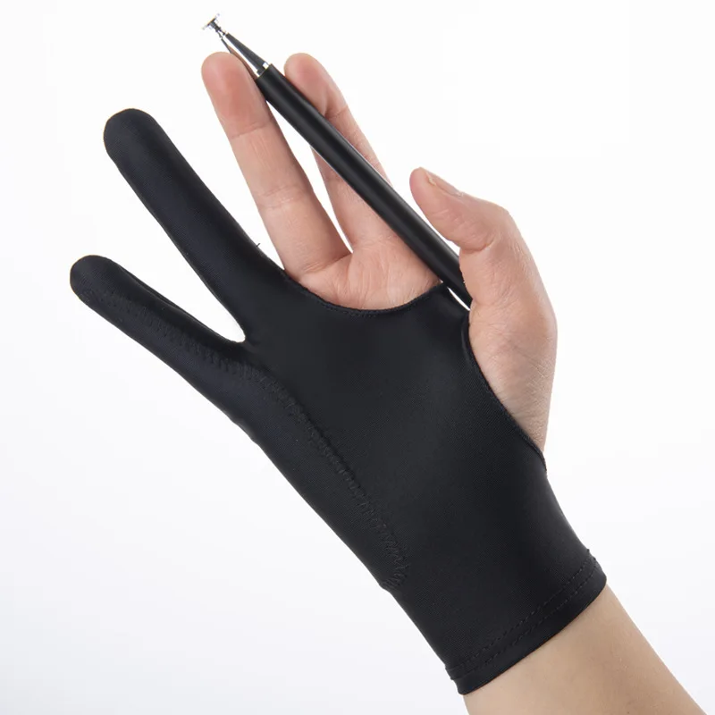 Anti-fouling Two-Fingers Anti-touch Painting Glove For Drawing Tablet Right And Left Glove Anti-Fouling For IPad Screen Board