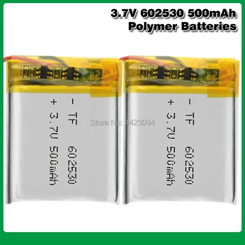 Rechargeable 3.7V 500mAh 602530 Battery Li-Po Polymer cells Lithium li-ion Lipo Battery For MP3 MP4 Smart Watch Reading Pen