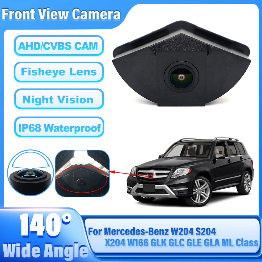 HD 1080P Fisheye CCD Car Front View Parking Positive Logo Camera For Mercedes-Benz W204 S204 X204 W166 GLK GLC GLE GLA ML Class