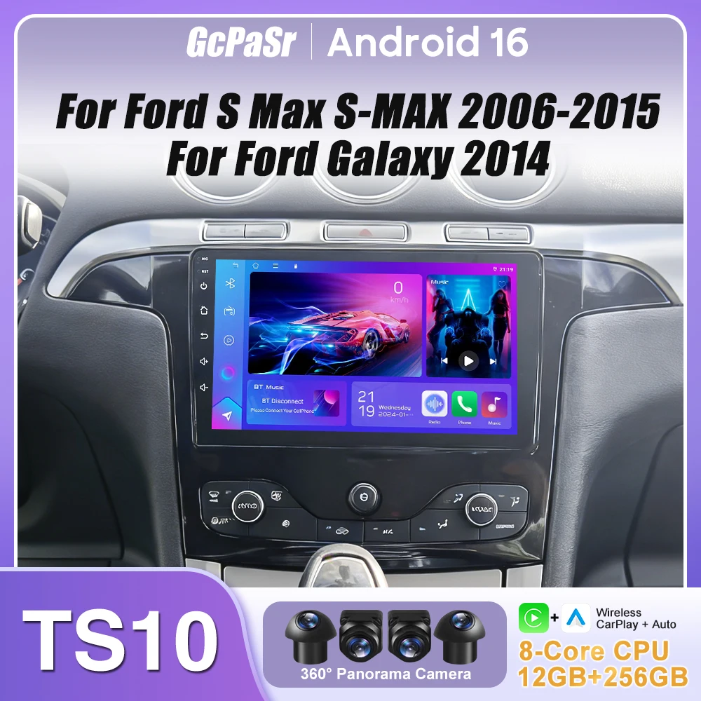 Car Radio Carplay For Ford S Max S-MAX 2006-2015 For Ford Galaxy 2014 Navigation GPS Android Auto Multimedia Player 5G No 2din