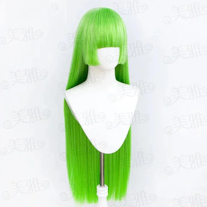  أنيمي مرحبا بكم في مدرسة شيطان فالاك كلارا شعر مستعار تأثيري الأخضر الشعر الطويل مقاومة للحرارة شعر مستعار اصطناعي دعامة الهالوين #6