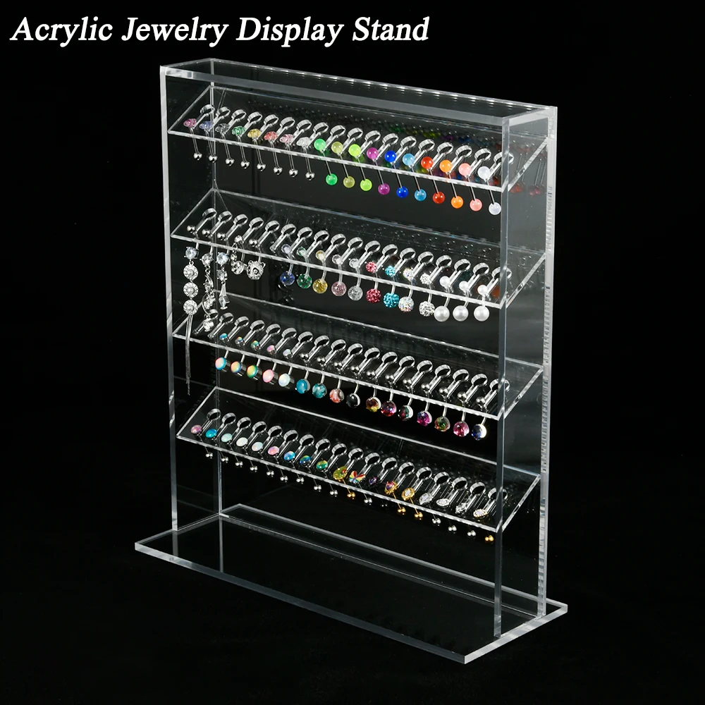 Multi-Function Holder Display  Acrylic Stand Seller Piercing Jewelry Display Organizer Shelf Multi Earring Storage Rack