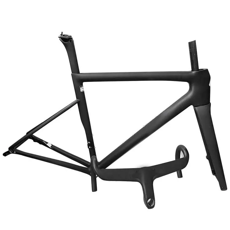 High Quality Flat-Mount Road Bikes Disc Frameset With Aero Handlebar Threaded Bb68 12x142mm Thru-Axle Carbon Frame