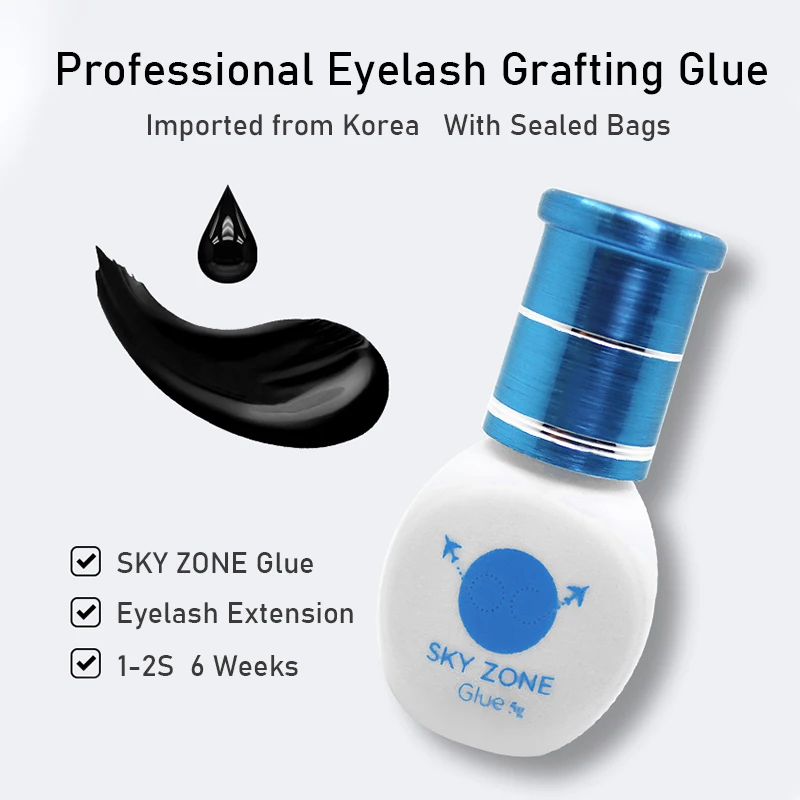 5本入り 韓国スカイゾーン まつげエクステ用グルー 5g オリジナル 1秒速乾 つけまつげ接着剤 サプライヤー メイクアップツール