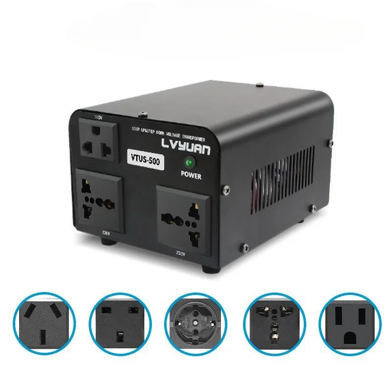 LVYUAN محول الجهد 500 واط العالمي والولايات المتحدة المقبس AC110V و 220 فولت مبدل الجهد ينطبق على بلدان متعددة