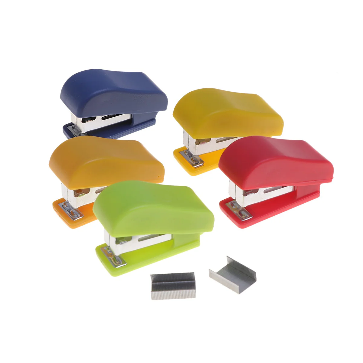 

10pcs Mini Desktop Stapler Hand Stapler Office Home Stapler with Staple(Random Color) mini stapler desk stapler